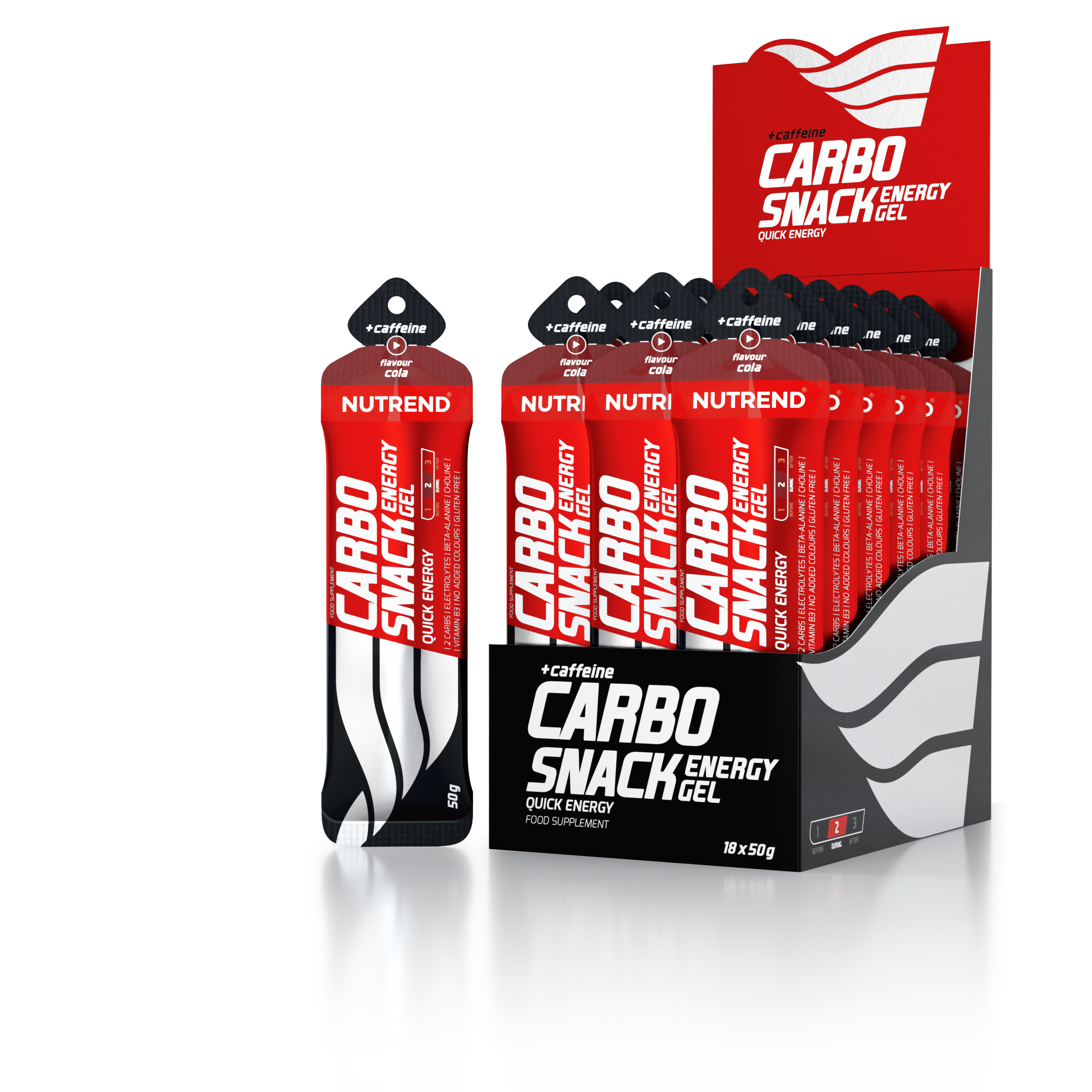 Карбоснек с кофеином саше 50г/Carbosnack with caffeine sachet 50g Nutrend (Кола)